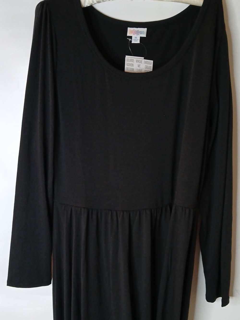 Black Ankle Length Women’s Scoop-Neck Dress